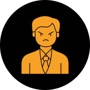 Avatar Adam simgesi. Düz renk tasarımı. vektör illüstrasyonu.