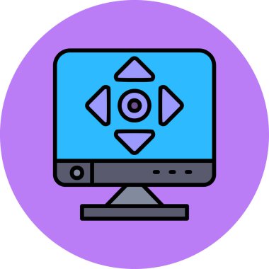 Monitör. Web simgesi basit illüstrasyon