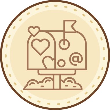 Aşk kalp ikonunun vektör illüstrasyonu