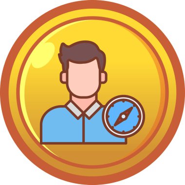 Pusulası olan adam. Basit tasarım