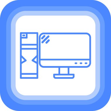 Bilgisayar. Web simgesi basit illüstrasyon