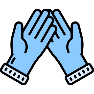 Eller simgesi. Web için el vektör simgelerinin özet çizimi