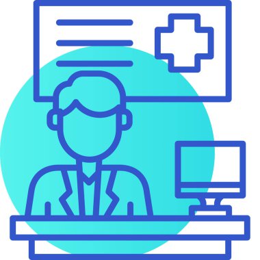 çevrimiçi doktor web simgesi basit illüstrasyon