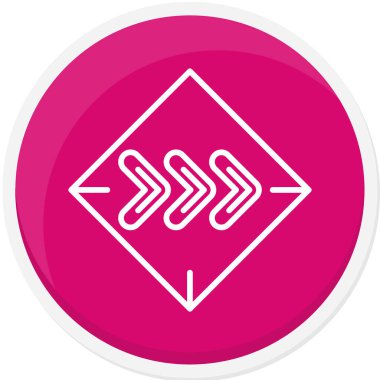 Pembe çizgi üzerinde uzun gölgeli ok simgesi var. vektör illüstrasyonu