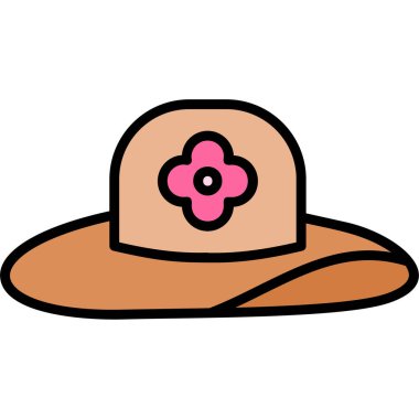 Kovboy şapkası ikonu. Kovboy şapkası vektör simgesi düz izole