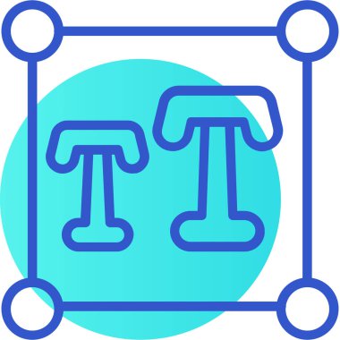 Mavi ve beyaz çizgi simgesinin vektör çizimi