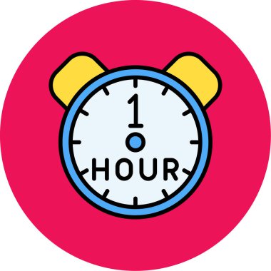 Saat simgesi. düz dizayn. vektör illüstrasyonu.