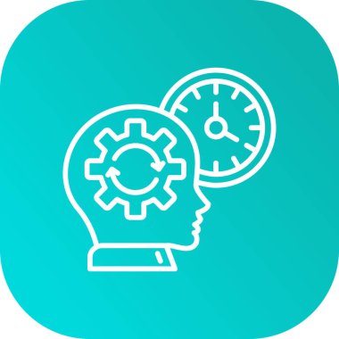 beyin vektörü düz simgesi