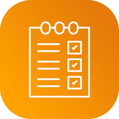 Kontrol listesi düz simgesi, vektör, illüstrasyon