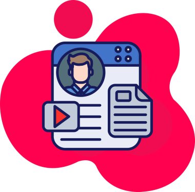 video. Web simgesi basit illüstrasyon