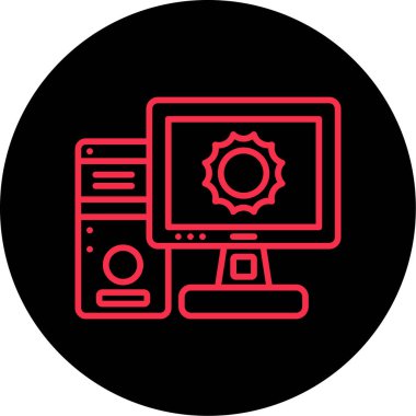 Bilgisayar. Web simgesi basit illüstrasyon