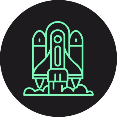 Roket. Web simgesi basit illüstrasyon