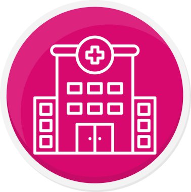 Hastane binası simgesi, vektör illüstrasyonu