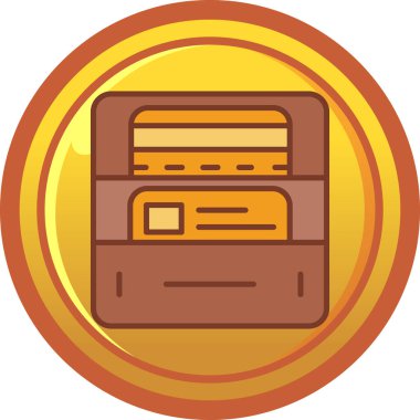 Cüzdan. Web simgesi basit illüstrasyon