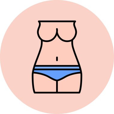 Kadın. Web simgesi basit illüstrasyon