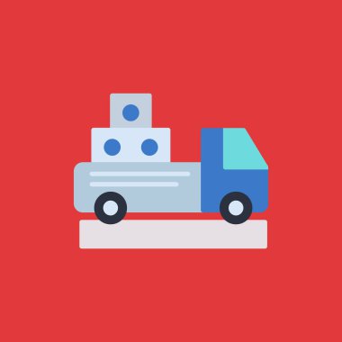 Teslimat kamyonu simgesinin vektör çizimi