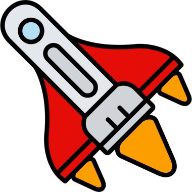 Roket. Web simgesi basit illüstrasyon