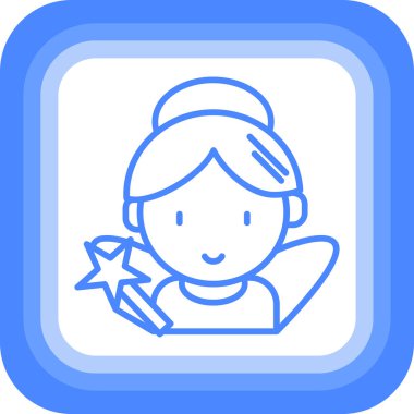 Kızım. Web simgesi basit illüstrasyon