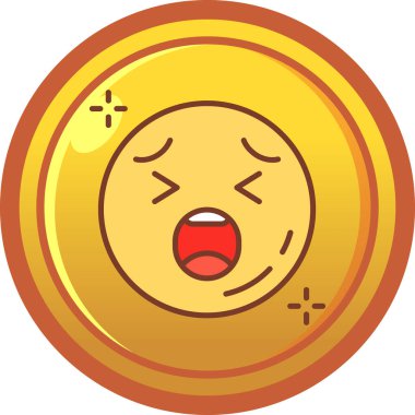 Emoji yüz ifadesi simgesi - ana hatlar biçiminde