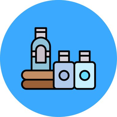 Alkol şişesi simgesi renk ana hatları vektörü