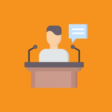 Beyaz arkaplan vektör illüstrasyonunda mikrofon ve konuşma baloncukları ile konuşma balonu