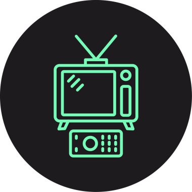 Eşsiz TV Vektörü Glyph Simgesi