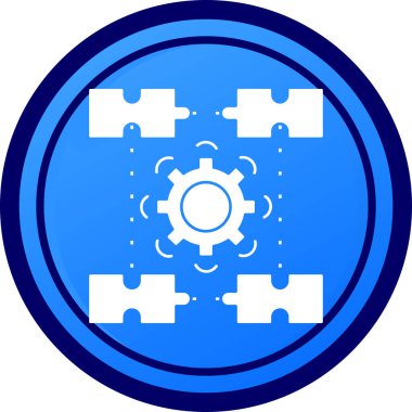 mavi dairesel vektör simgesine sahip dişli