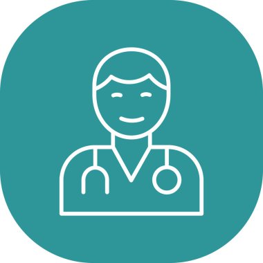 Doktor. Web simgesi basit illüstrasyon