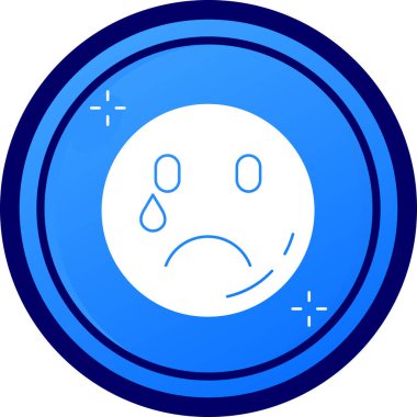 Moda tarzında izole edilmiş üzgün yüz simgesi