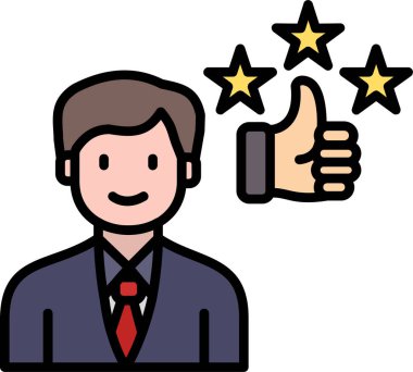 Müşteri memnuniyeti derecelendirme simgesi, vektör illüstrasyonu