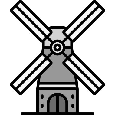 Yel değirmeni simgesi, vektör illüstrasyonu