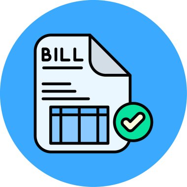 fatura vektörü düz renk simgesi