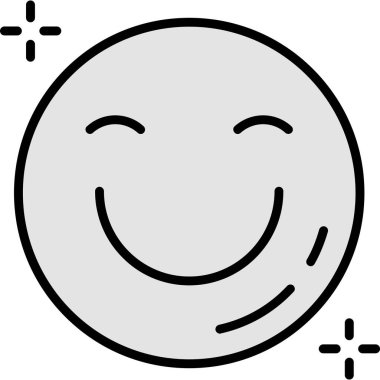Mutlu yüz. Web simgesi basit illüstrasyon