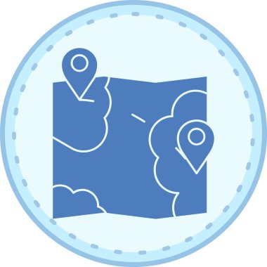 harita simgesi vektör illüstrasyonu