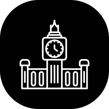 Bir bina simgesinin vektör illüstrasyonu