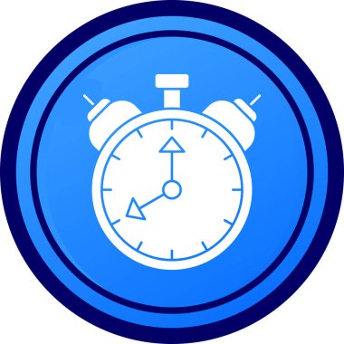 Çalar saat simgesi mavi vektör izole