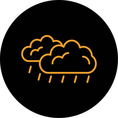 güzel bulutlu hava çizgisi vektör simgesi