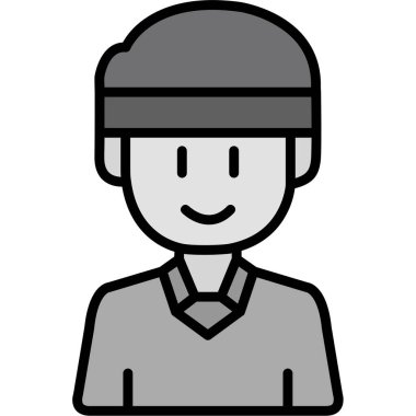 İşçi simgesi. Taslak çizimi. Web için işçi vektör sembolü