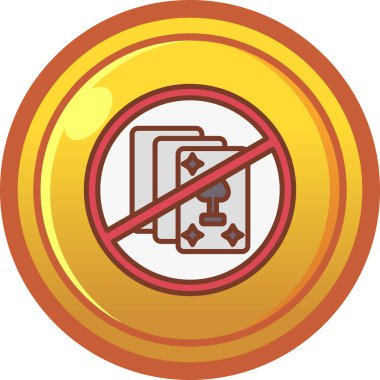 Yasak kart simgesi, basit vektör illüstrasyonu