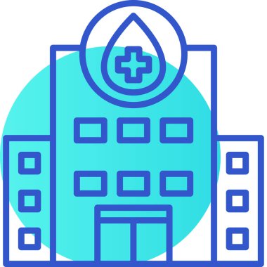 Hastane binası modern simge, vektör illüstrasyonu