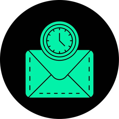 Beyaz arkaplanda vektör e- posta düz simgesi