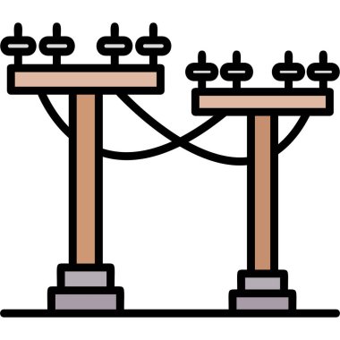 Elektrik kablo simgesi, anahat stili
