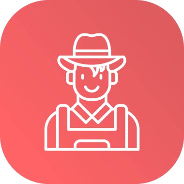 Kovboy şapkalı adam, çizgi vektörü