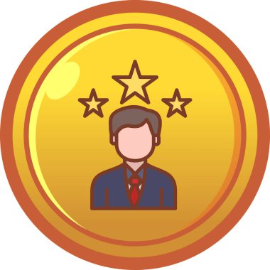 Simgesi olan bir altın yıldızın vektör çizimi.