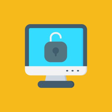 Siber güvenlik ikonu. vektör illüstrasyonu