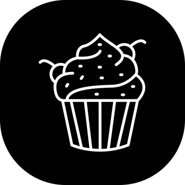 vektör kek, pastanenin basit simgesi