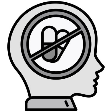 Beyin simgesi, vektör illüstrasyonu