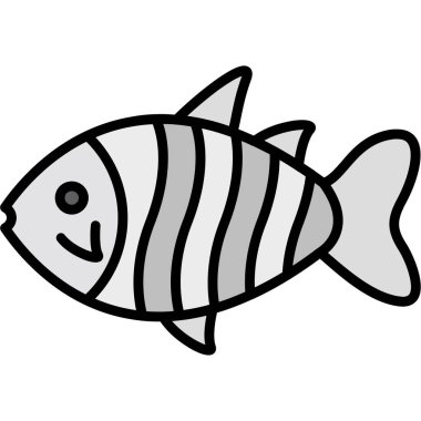 balık simgesi, vektör illüstrasyonu