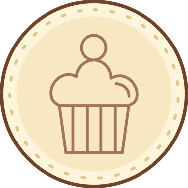 cupcake ikonu vektör illüstrasyonu