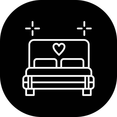 Yatağa. Web simgesi basit illüstrasyon